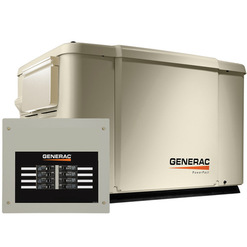 Generac PowerPact 6998 7.5kW Generator with Wi-Fi & 50A 8-circuit Transfer Switch Generac PowerPact 6998 7.5kW Generator with Wi-Fi & 50A 8-circuit Transfer Switch